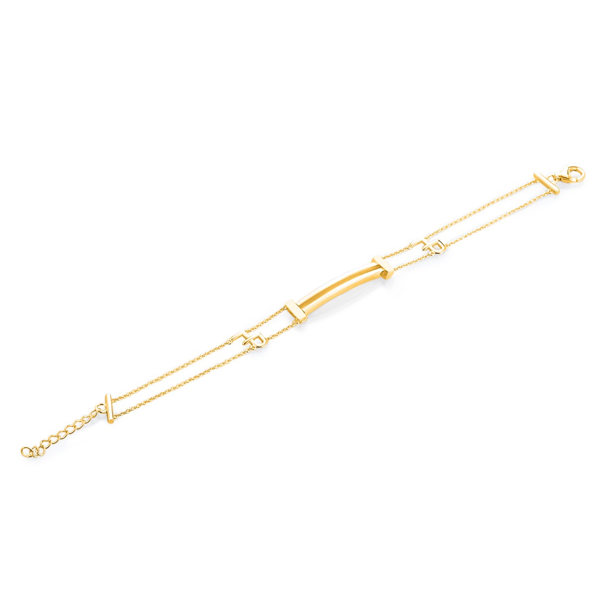 Bracciale doppio personalizzabile - Letters Bronze