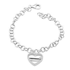 Bling Jewelry Bracciale Rigido A Cuore In Argento Sterling 925 – Personalizzabile Con Iniziali – Cerniera Resistente – Regalo Per Donne E Ragazze