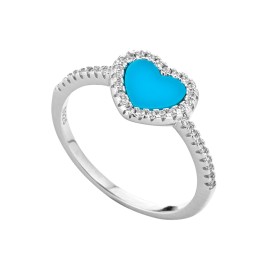 Anello cuore azzurro - Emme