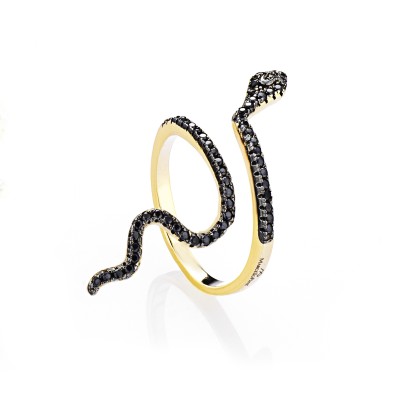 Anello serpente nero - Emme