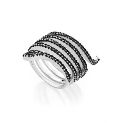 Anello serpente double nero...