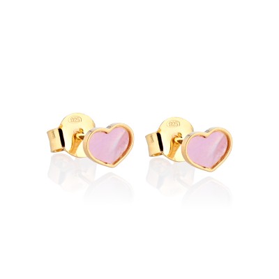 Orecchini cuore rosa - Cherie