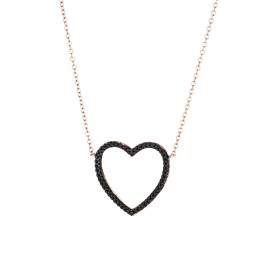 Collana cuore pavè nero - Emme