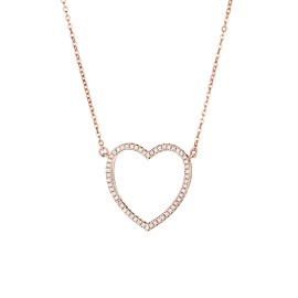 Collana cuore pavè bianco -...