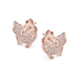 Orecchini gatto pavè rosè -...