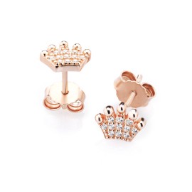 Orecchini corona pavè rosè...