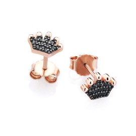 Orecchini corona pavè nero...