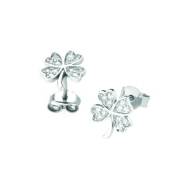 Orecchini quadrifoglio pavè...